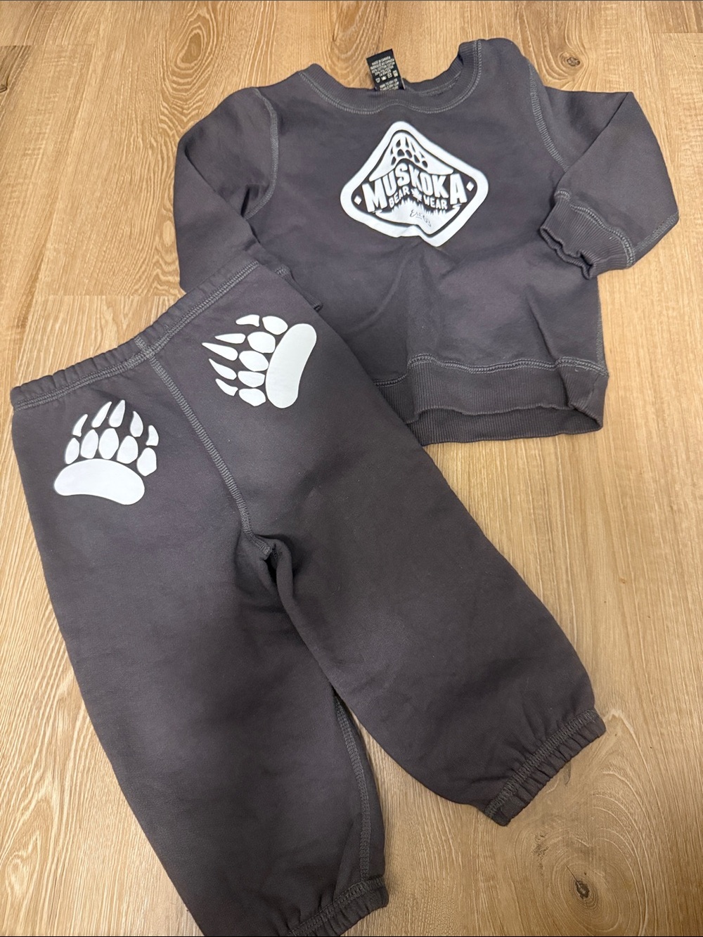 Muskoka Kids Gray Bear Paw Sweatpants - Cozy Jogger